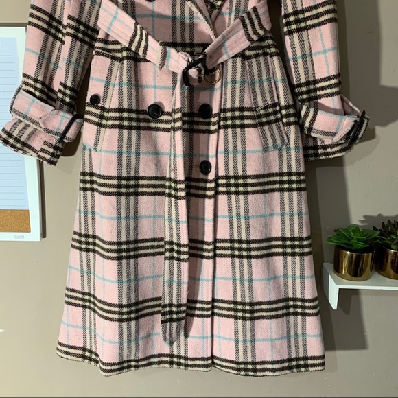 SOLD Burberry Wool Coat Pink Plaid Nova Check - Picture 3 of 14